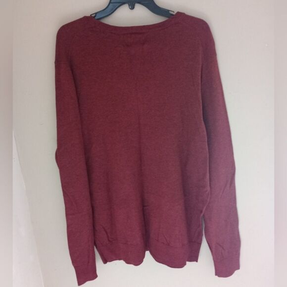 NWT Croft & Barrow Burgundy V Neck Sweater Size XL - Picture 2 of 6